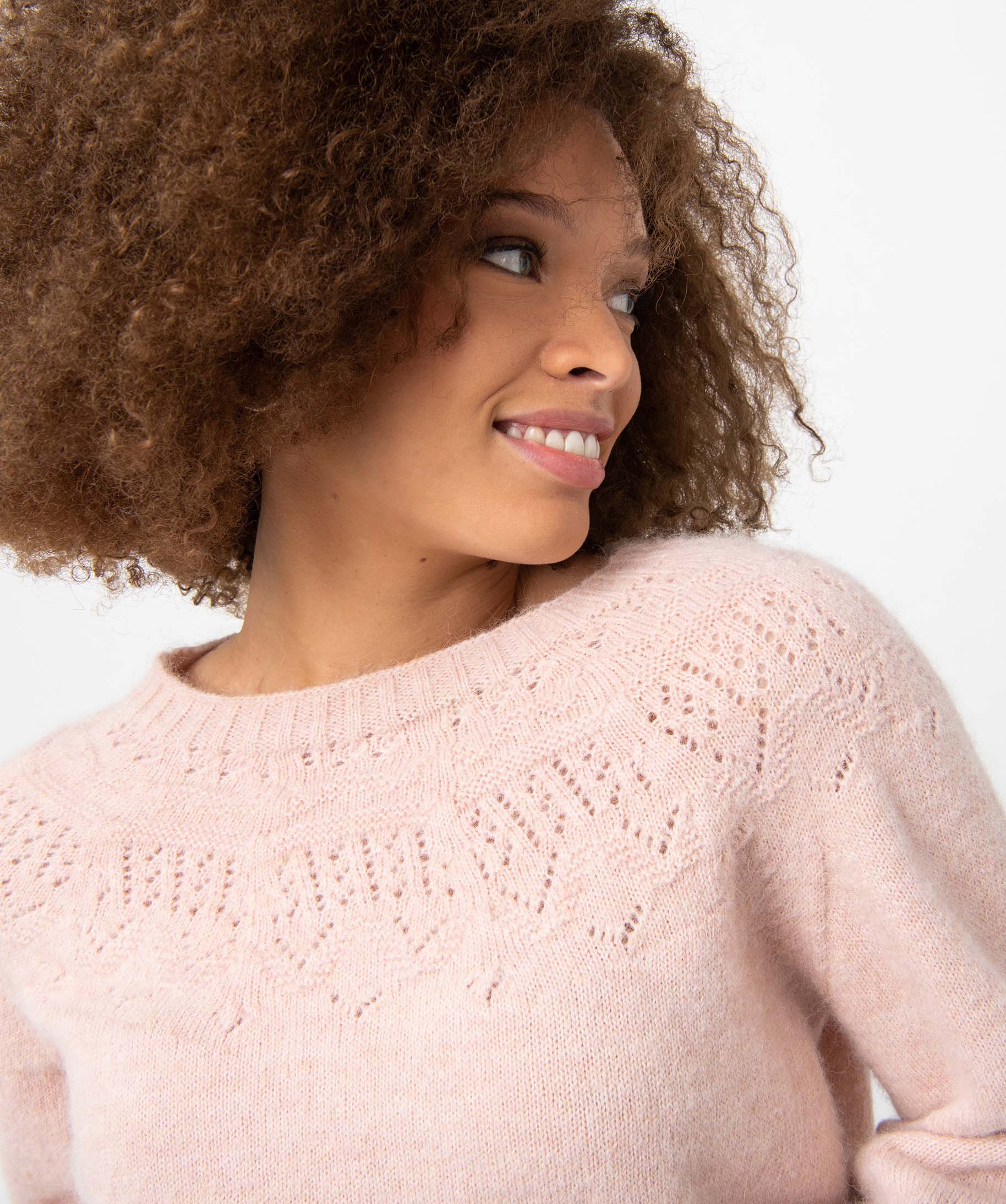Pull femme en maille 3D innovante rose | GEMO