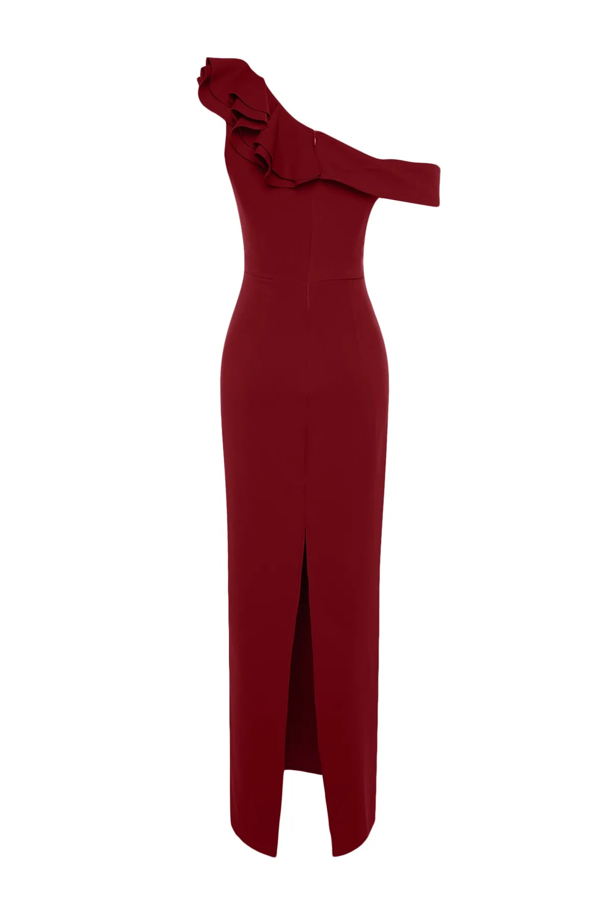 Trendyol Collection  Burgunderrotes langes Abendkleid mit Blumenmuster TPRSS23EL00208