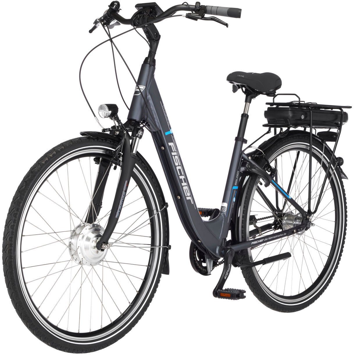 FISCHER Fahrrad E-Bike CITA ECU 1401 44, 7 Gang Shimano Nexus Schaltwerk, Nabenschaltung, Frontmotor, 522 Wh Akku, (mit Rahmenschloss)