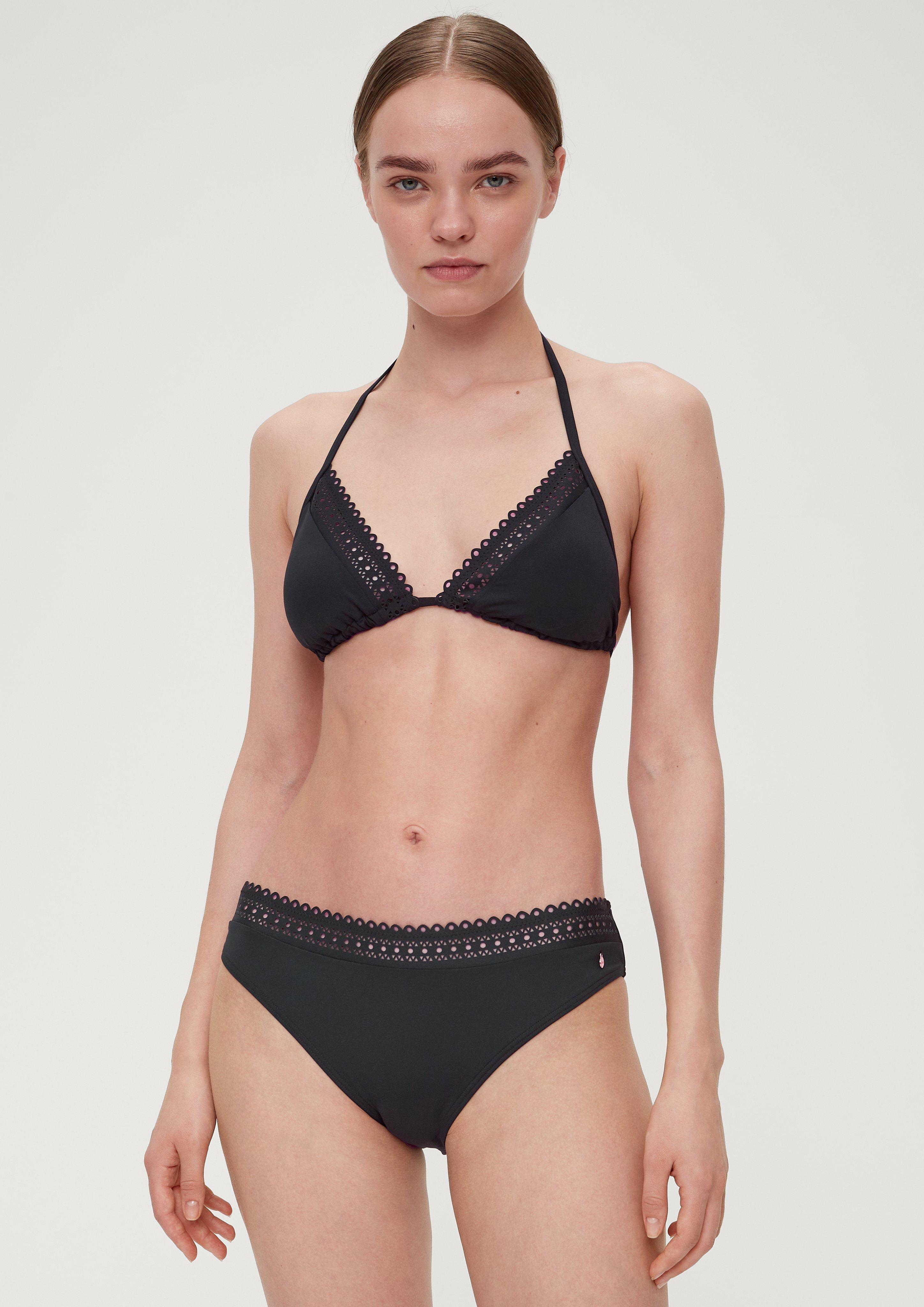 Triangel-Bikini-Top mit Lochstickerei  EME-6008695-9999