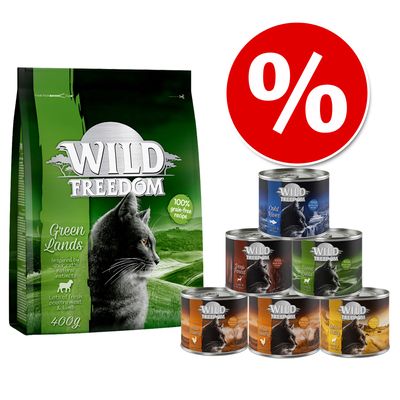 Wild Freedom Probierpaket: 400 g Trockenfutter + 6 x 200 /  70 g Nassfutter