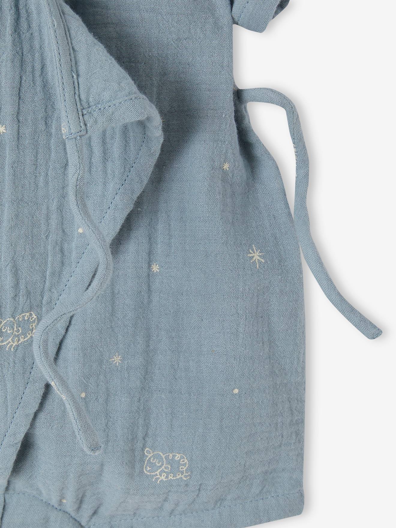 Vertbaudet Kurzer Baby Schlafanzug, personalisierbar Oeko-Tex - graublau