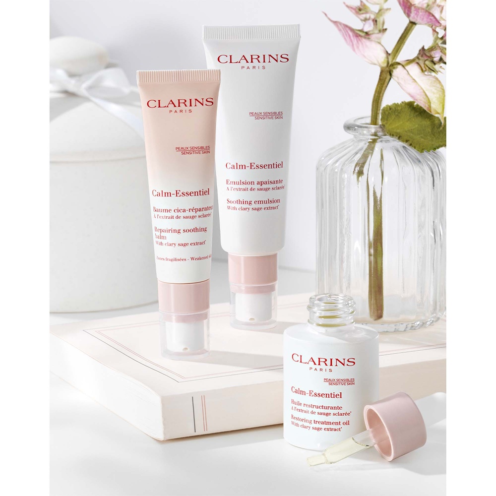 Clarins Calm -Essentiel  Baume Cica-RéparateurA l'extrait de sauge sclarée* Baume visage peaux sensibles