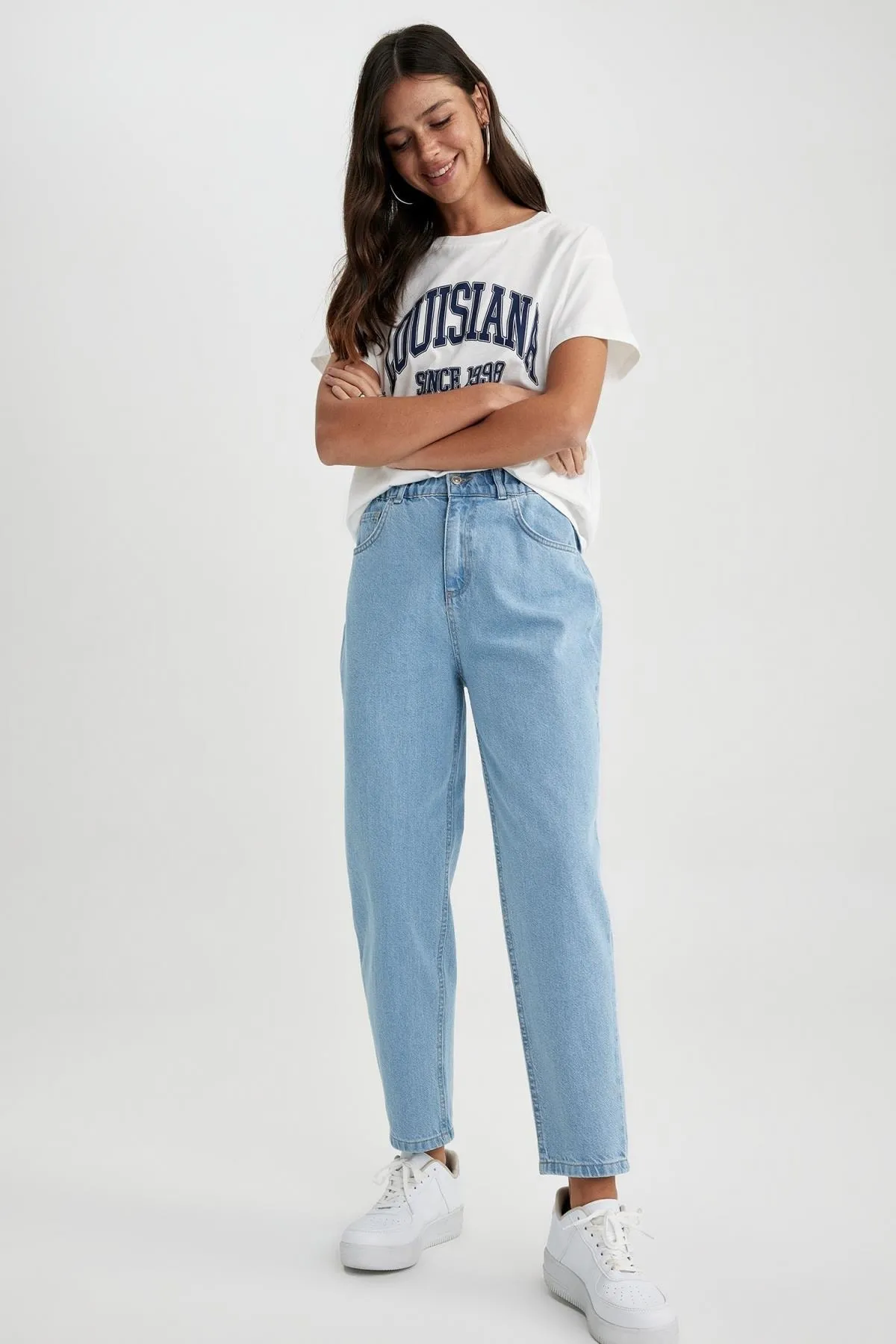 DeFacto  Knöchellange Paperbag-Jeans aus 100 % Baumwolle
