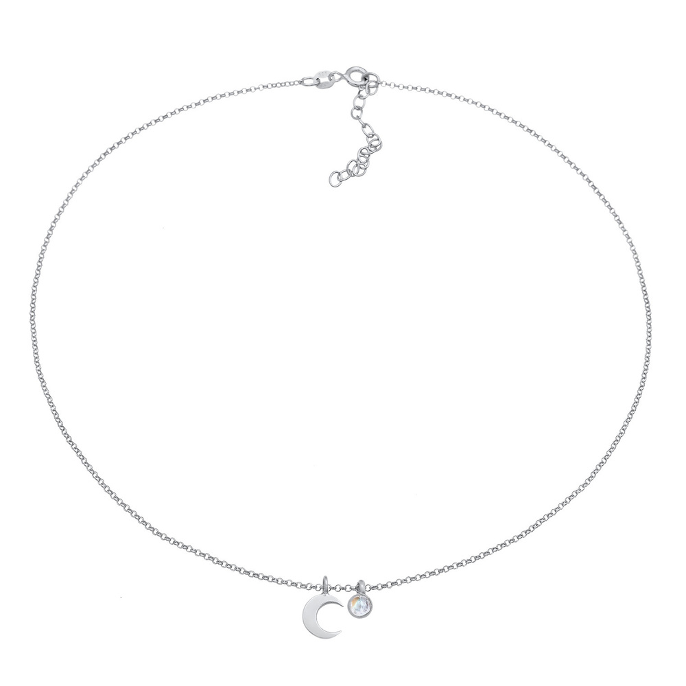 Elli Elli Collier Femmes Choker demi-lune pendentif Astro avec pierre précieuse de lun collier