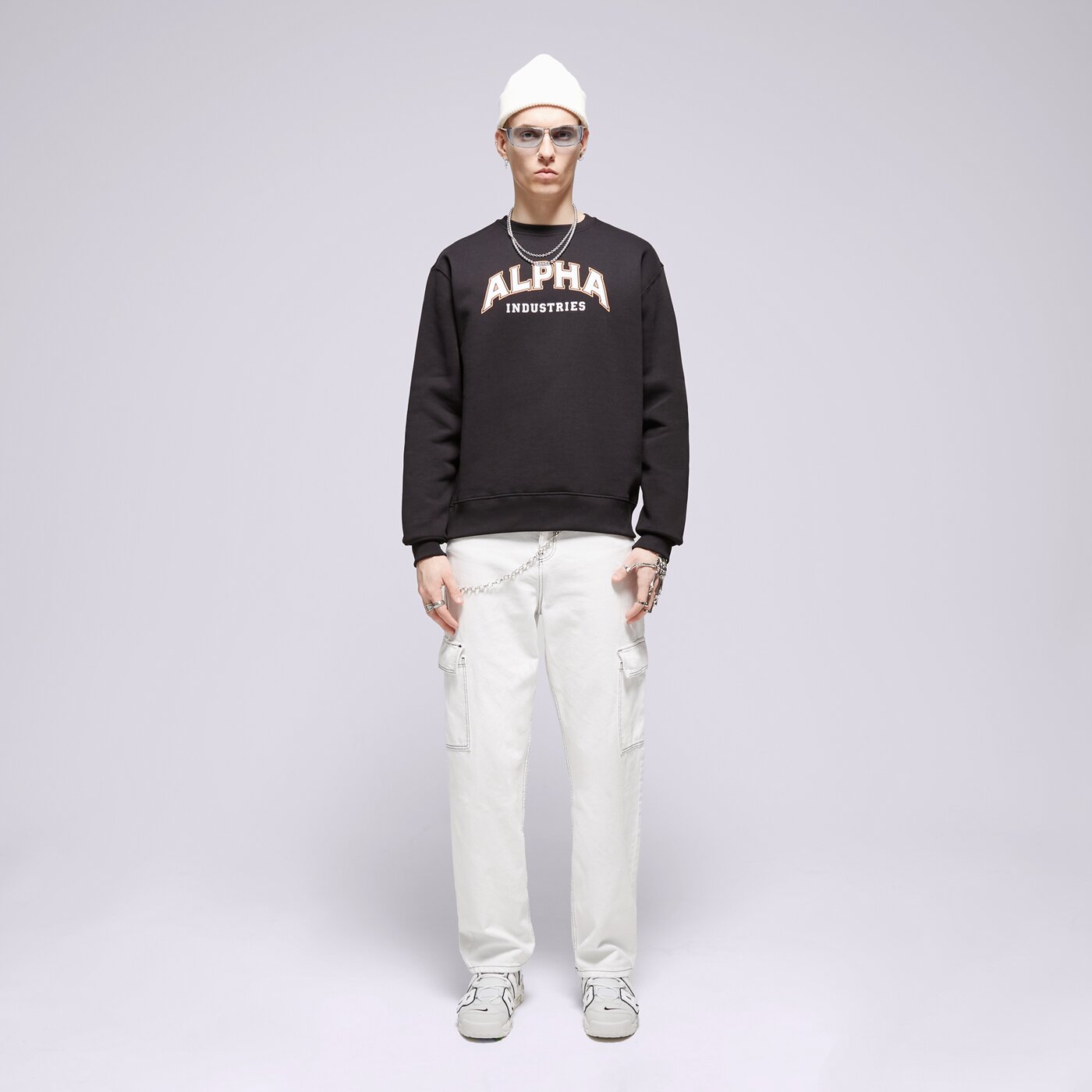 ALPHA INDUSTRIES SWEATSHIRT COLLEGE SWEATER Schwarz