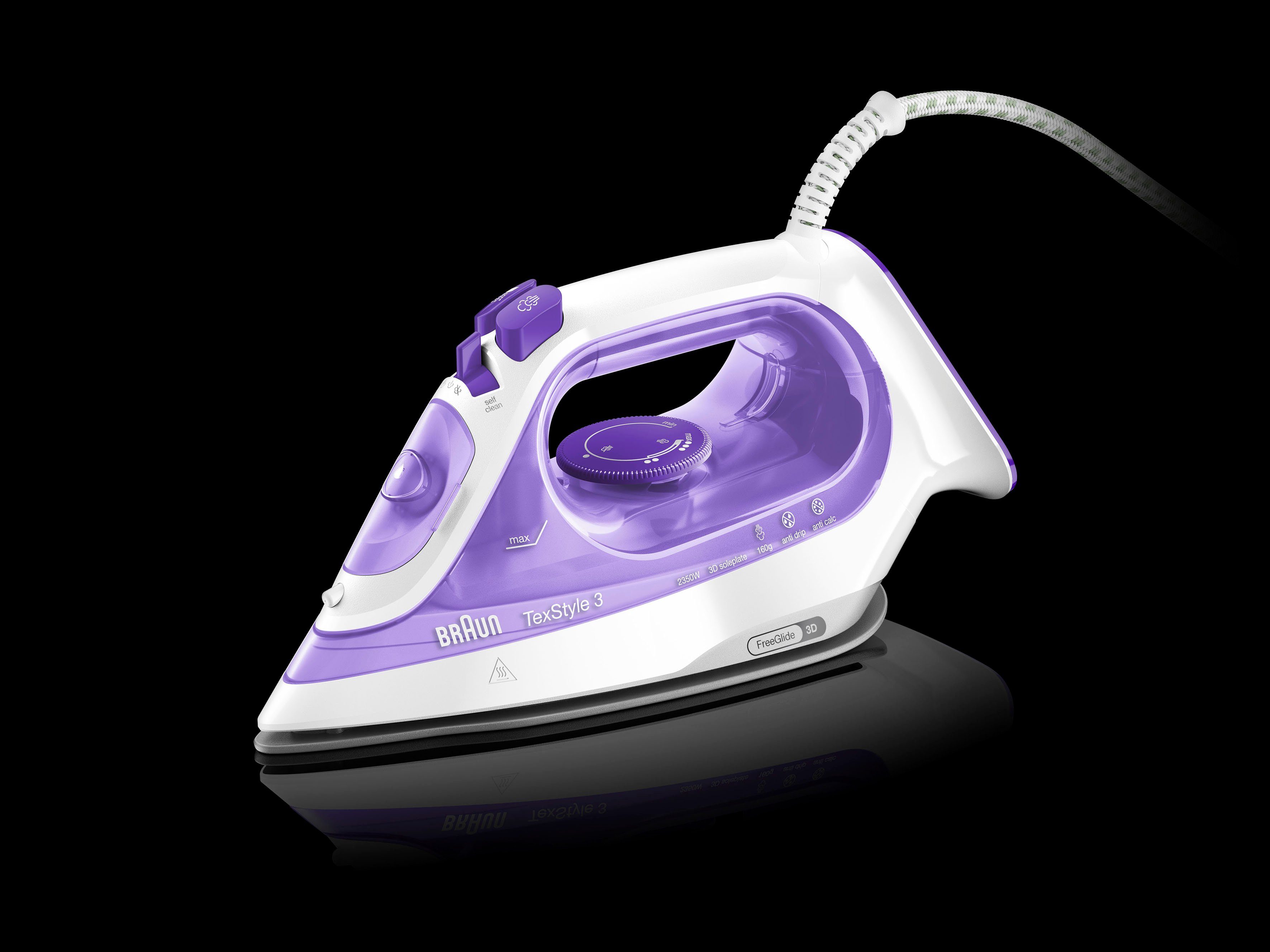 Braun Dampfbügeleisen TexStyle 3 SI 3042 VI, 2350 W, Anti-Kalk-System