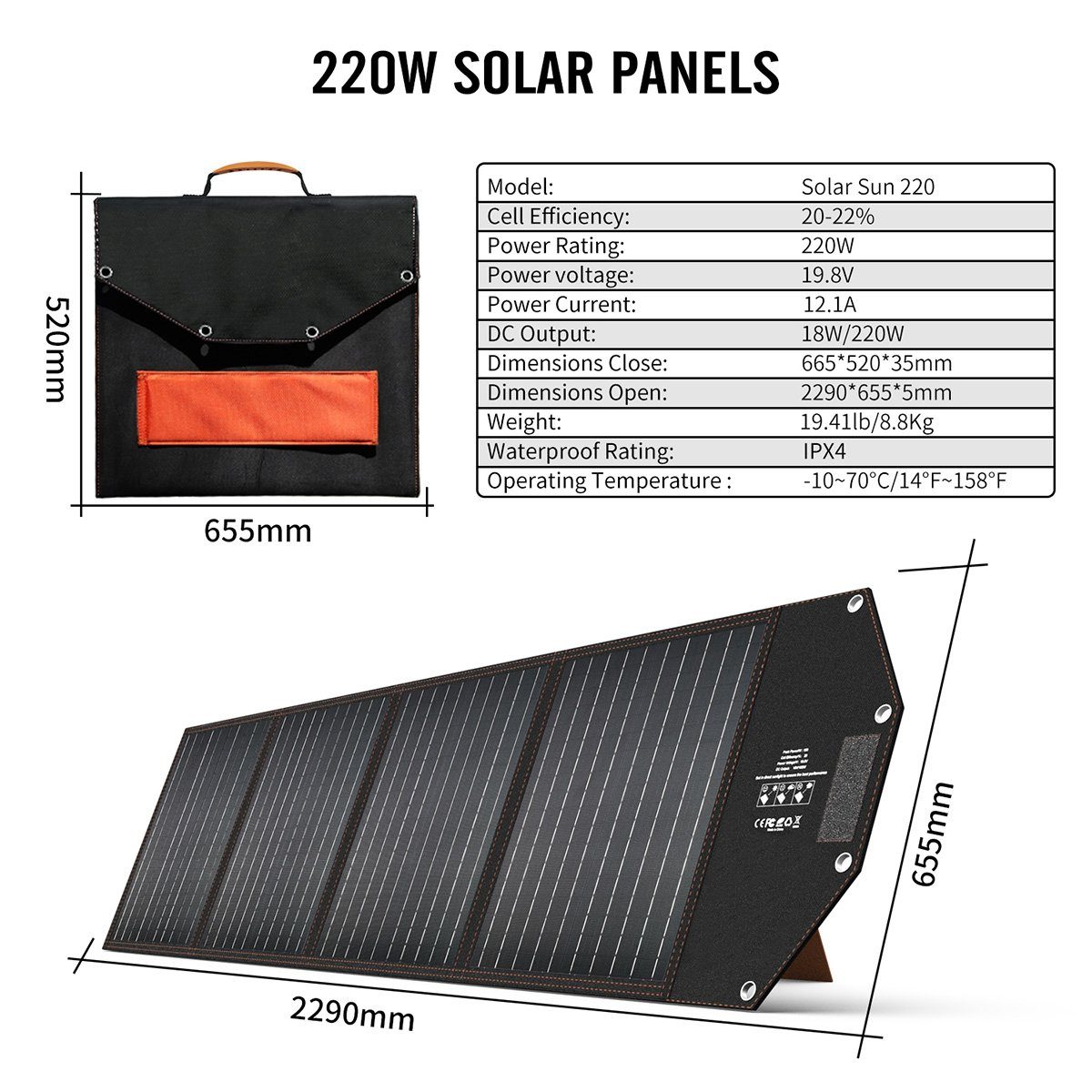 Hyrican Solarmodul Hyrican Solar Modul PV-2*200Watt Y-Kabel 18V Anderson-Anschluss, 400 W, (2-St), für UPP-2400, faltbar, DC-Anschluss für 7909 Ladebuchse