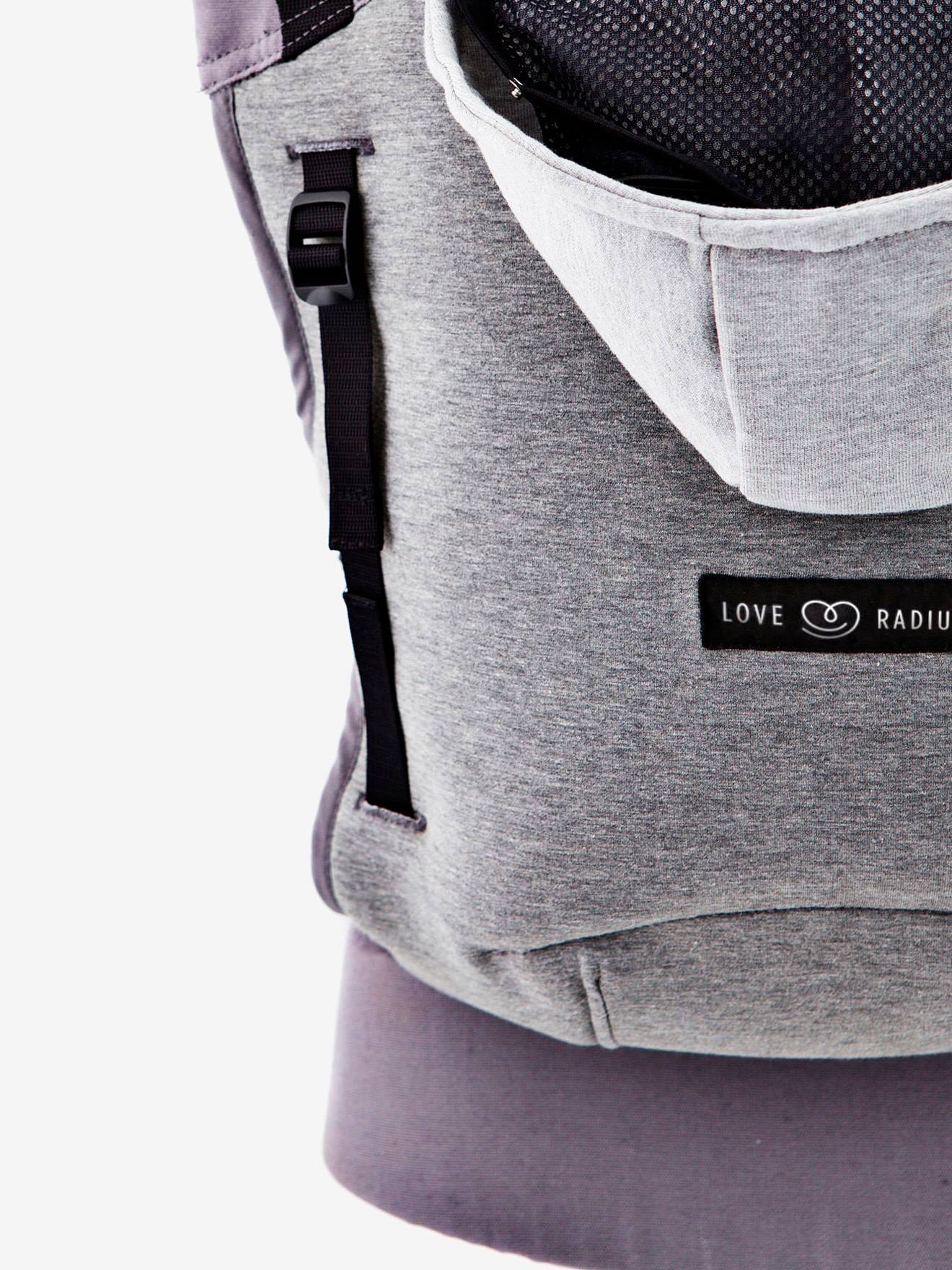 Pack HoodieCarrier + cale-tête et réhausseur LOVE RADIUS gris flanelle