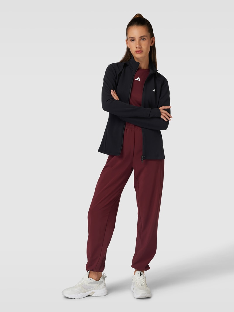 Sweatjacke mit Logo-Streifen in schwarz