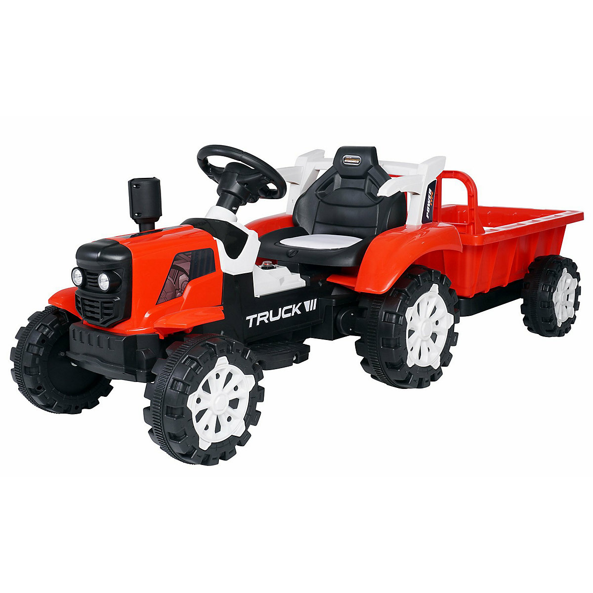 Kinder Elektroauto Traktor mit Anhänger - 2x25 Watt - Kinderauto mit Fernbedienung - Soundmodul