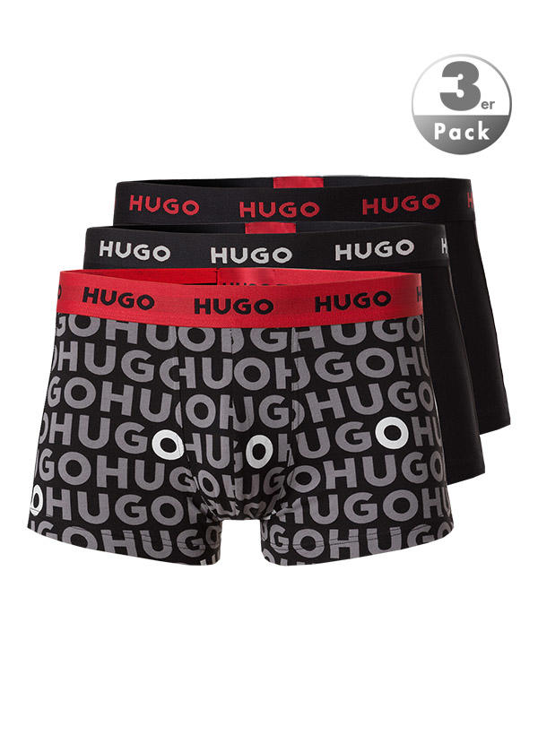 HUGO, Trunks, Baumwoll-Stretch, schwarz-grau gemustert