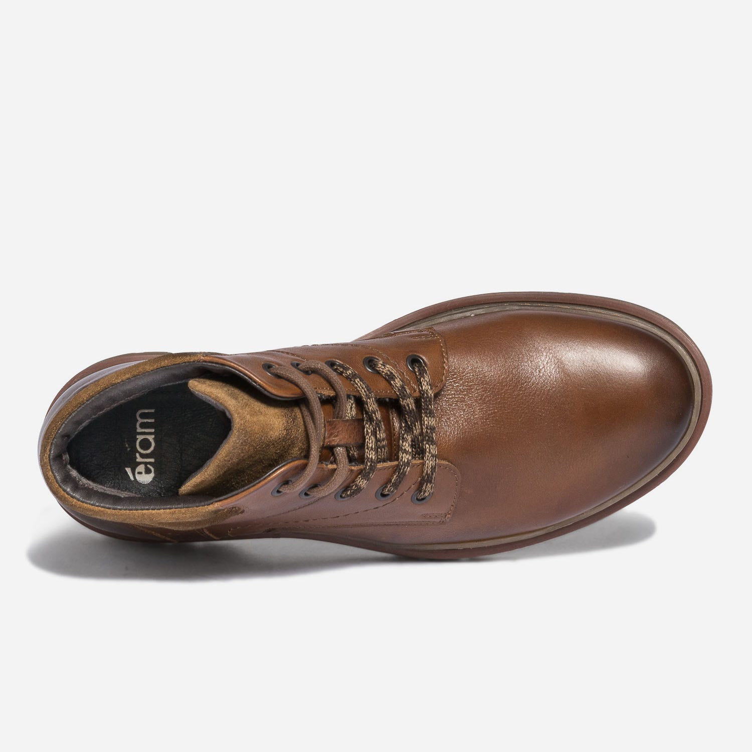 Boots à lacet cognac en cuir