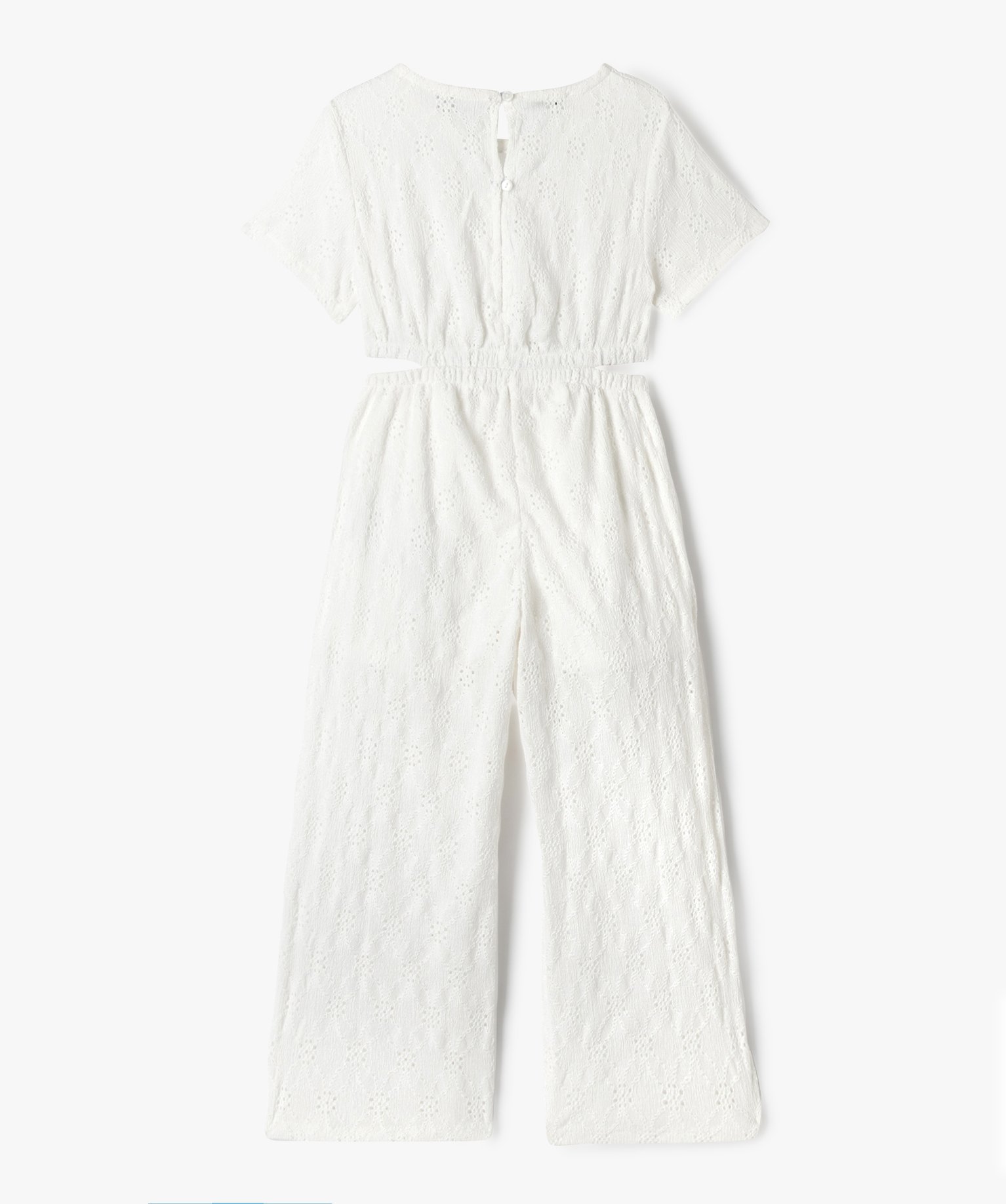 Combinaison pantalon avec ouvertures à la taille fille ecru | GEMO