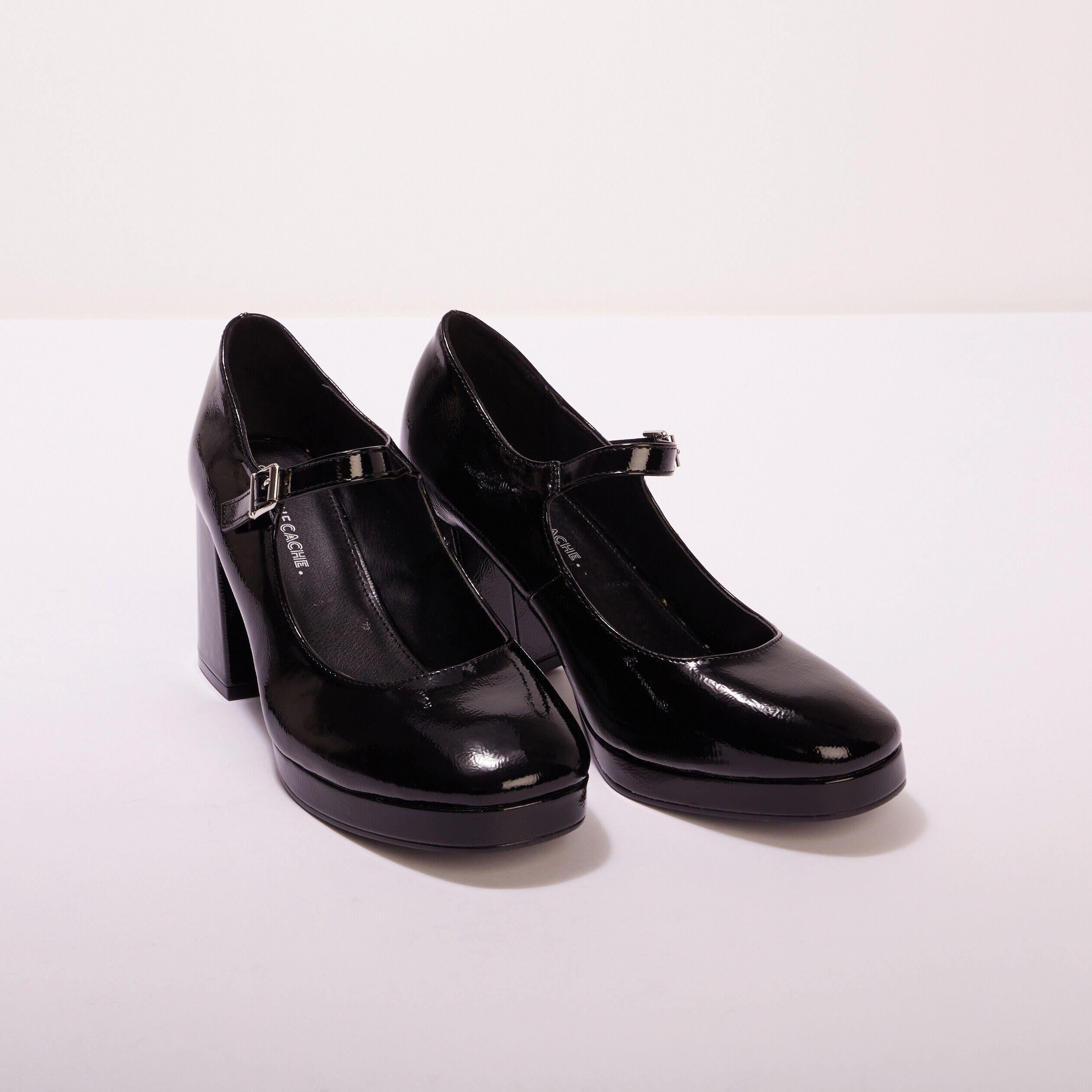 Babies vernies à talons noir femme | Cache Cache