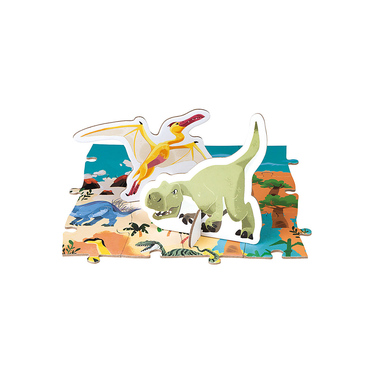 Edukativ-Puzzle Dinosaurier mit Figuren, 200 Teile