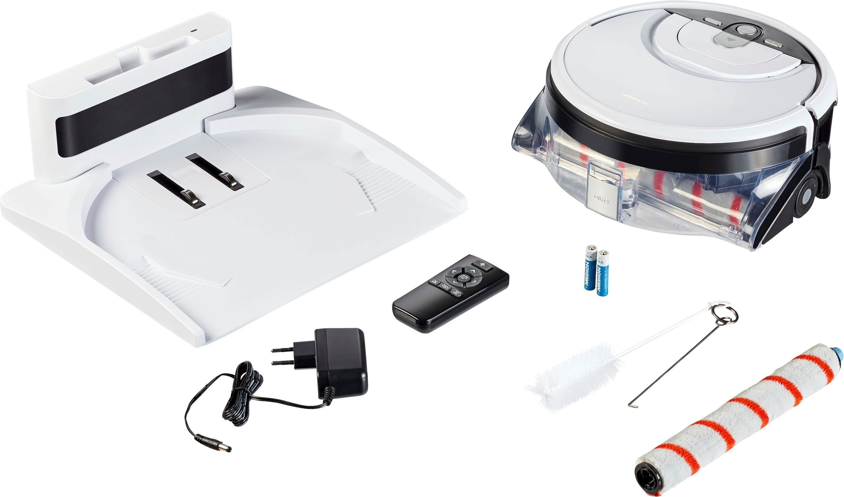 Medion® Wischroboter MD 20053, 25 W, getrennter Frischwasser- und Abwassertank