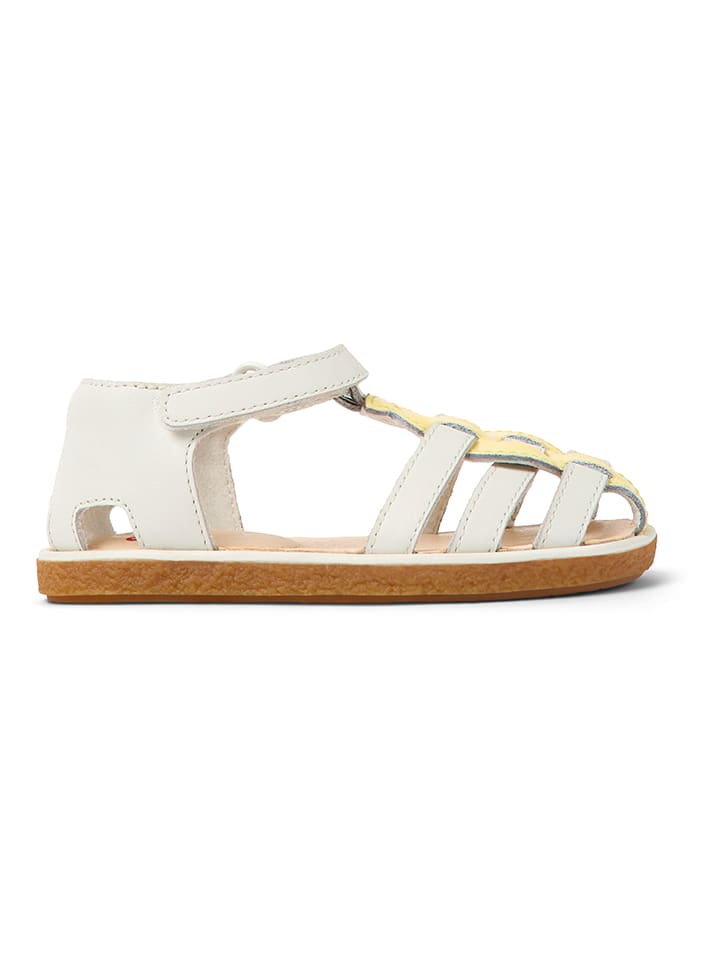 Camper Leder-Halbsandalen in Weiß/ Gelb günstig kaufen