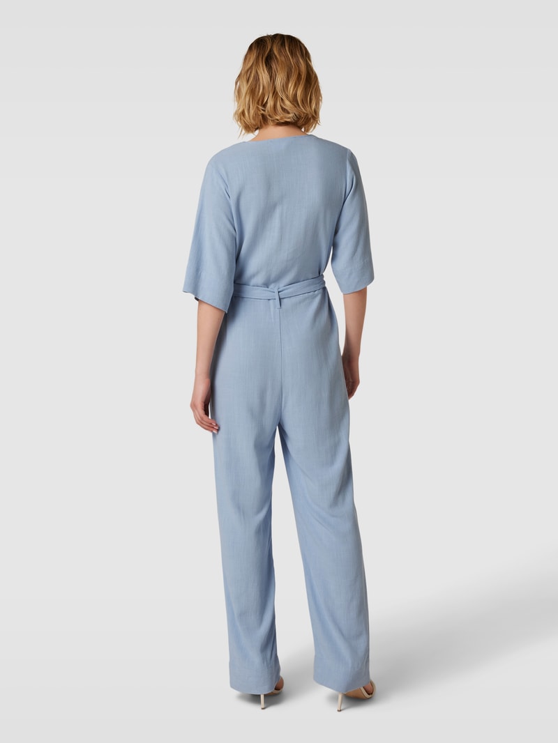 Jumpsuit mit V-Ausschnitt Modell 'VIVA' in bleu