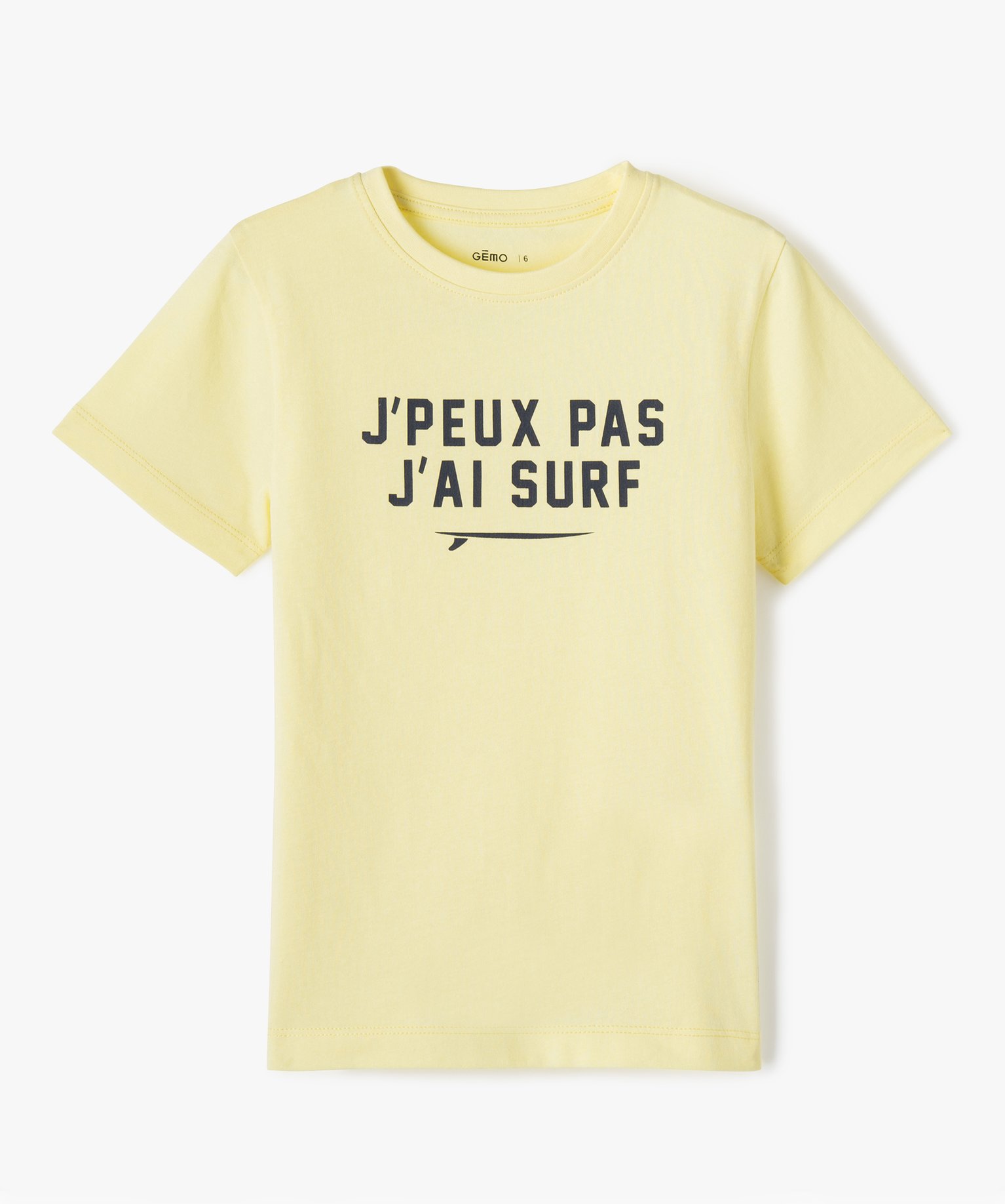 Tee-shirt Garçon à manches courtes avec motif sur le buste jaune | GEMO