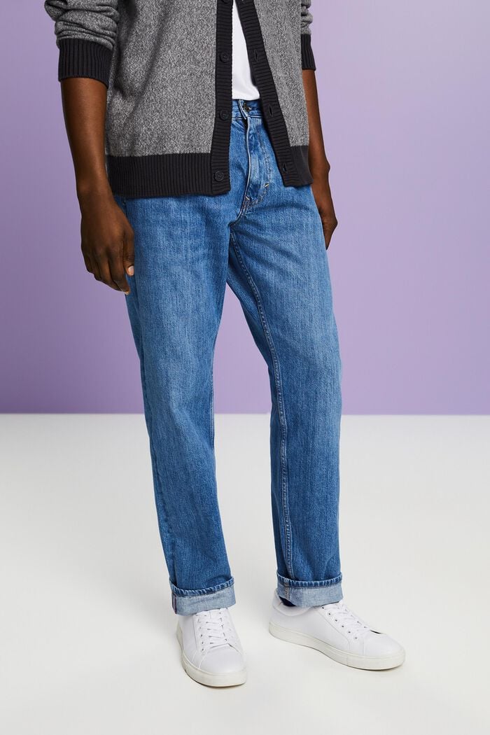 Jeans mit geradem Bein und mittlerer Bundhöhe