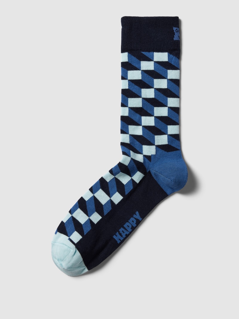 Socken mit Allover-Muster Modell 'Filled Optic' in hellblau