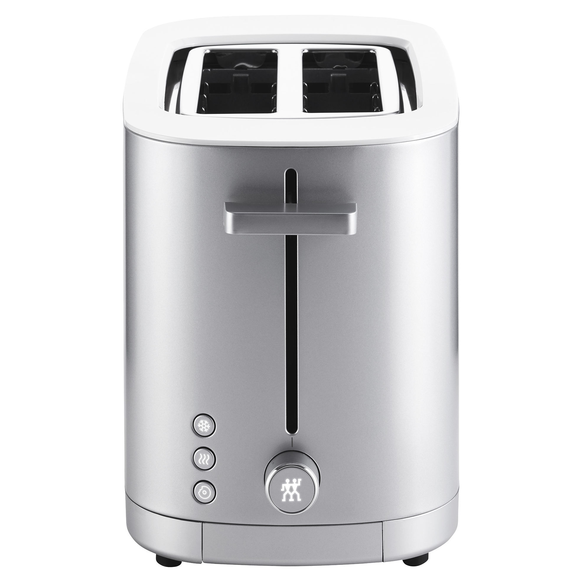 Toaster mit Brötchenaufsatz, 2 Schlitze kurz, Silber