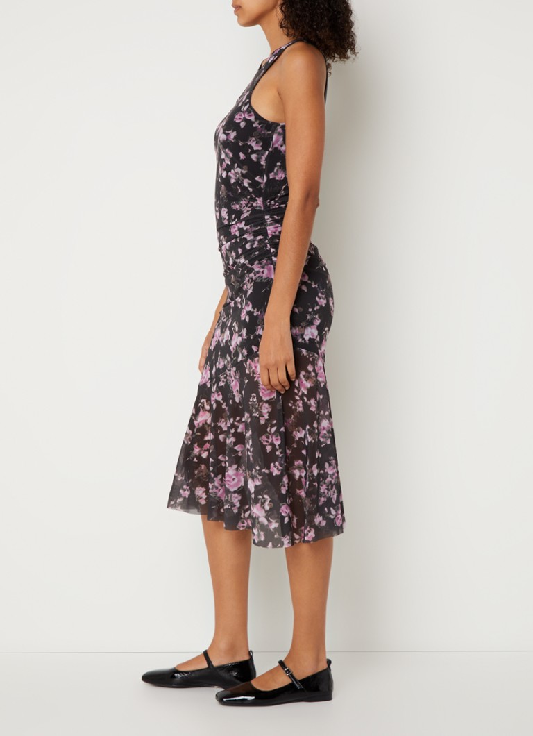 Rochie midi tricotată cu imprimeu floral Ganniflor