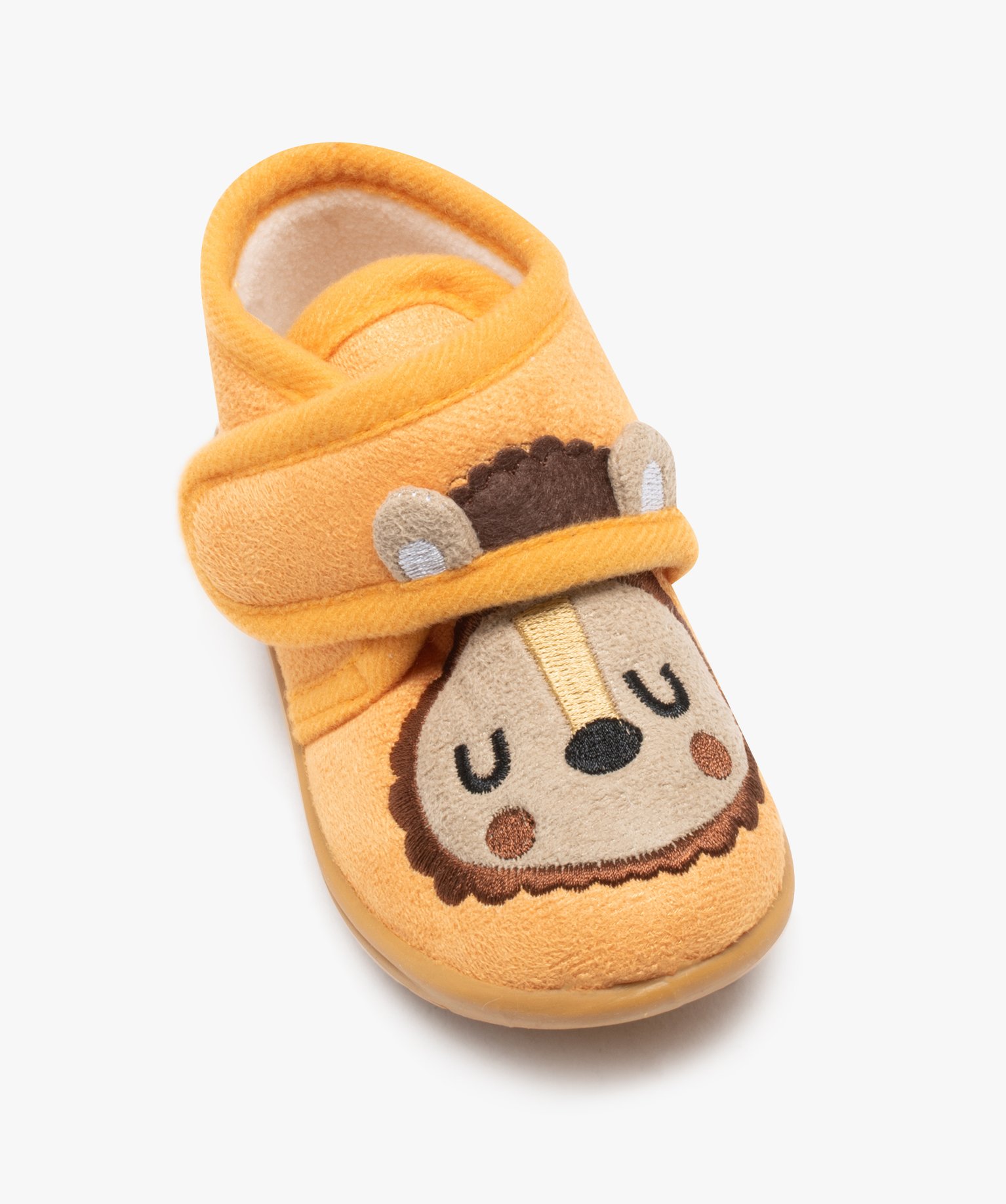 Chaussons bébé Garçon bottillons en velours lion jaune | GEMO