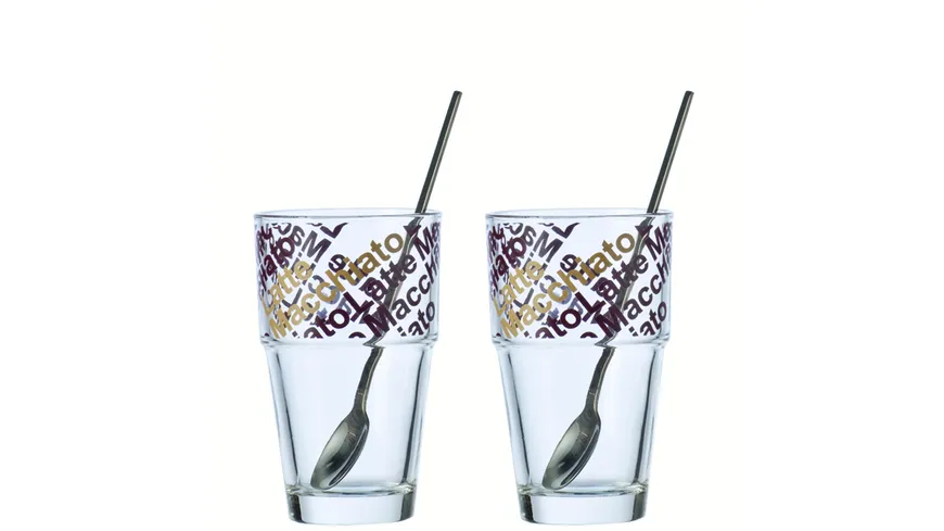 LEONARDO Café Latte Solo mit Löffeln Set 4-tlg