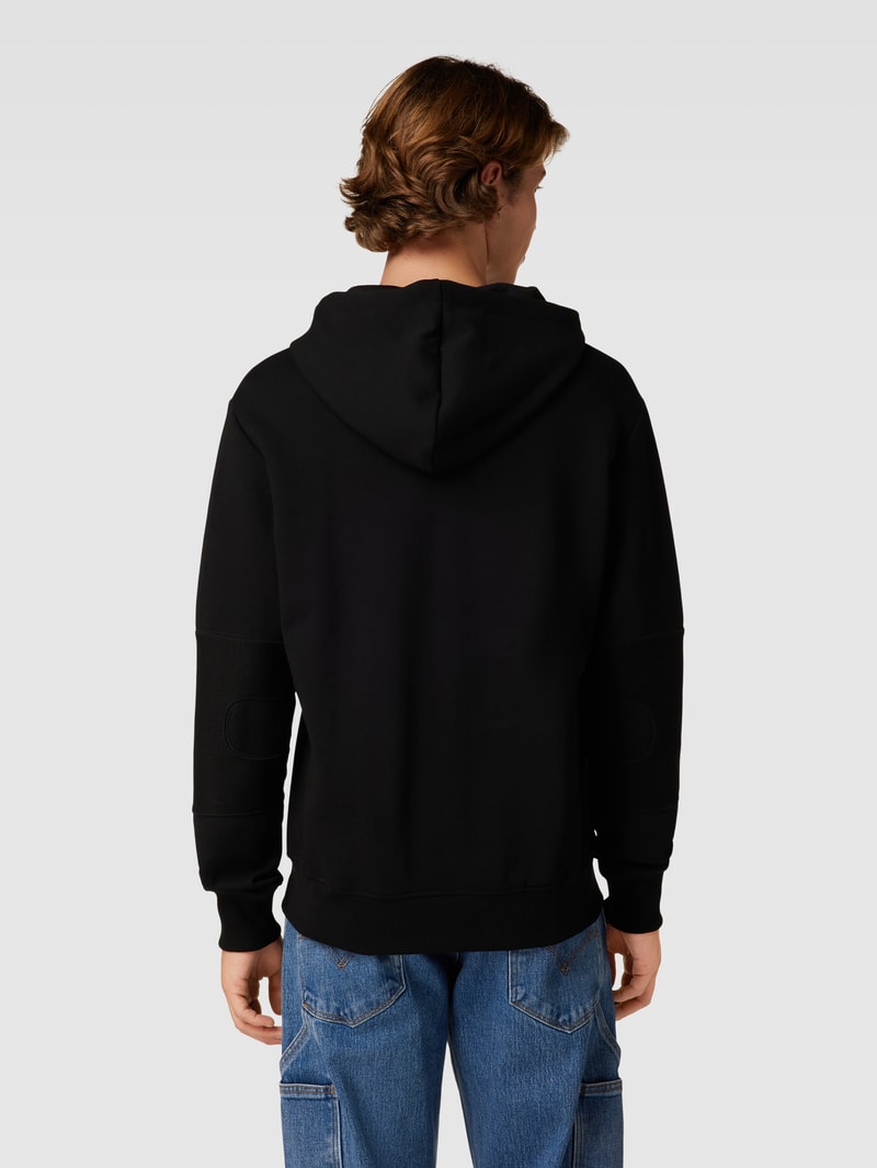 Hoodie mit Logo-Stitching Modell 'Moto' in schwarz