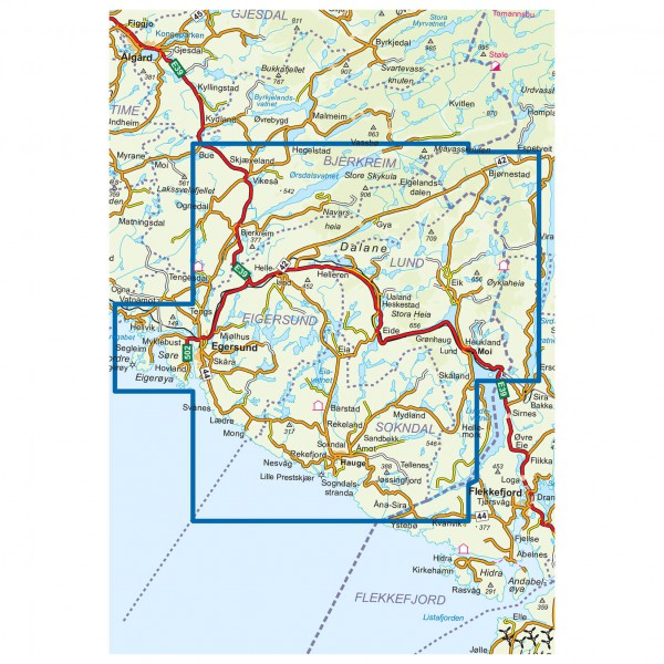 Nordeca - Wander-Outdoorkarte: Dalane 1/50 - Wanderkarte