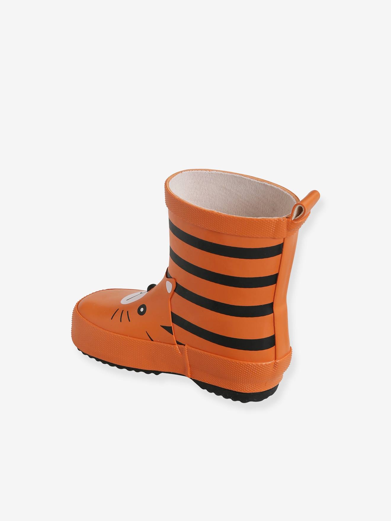 Bottes de pluie bébé garçon en caoutchouc orange