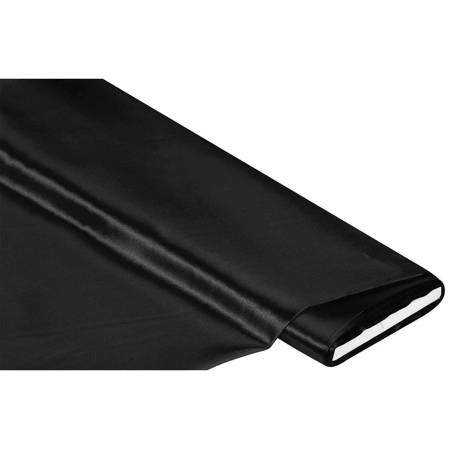 Schwer entflammbarer Satin, schwarz