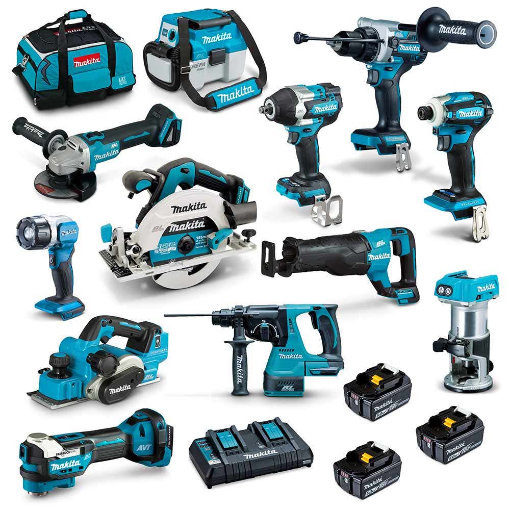 Pacote de baterias sem escova MAKITA 18V, 12 unidades, 3 x 5,0 Ah, DLX1202TX1