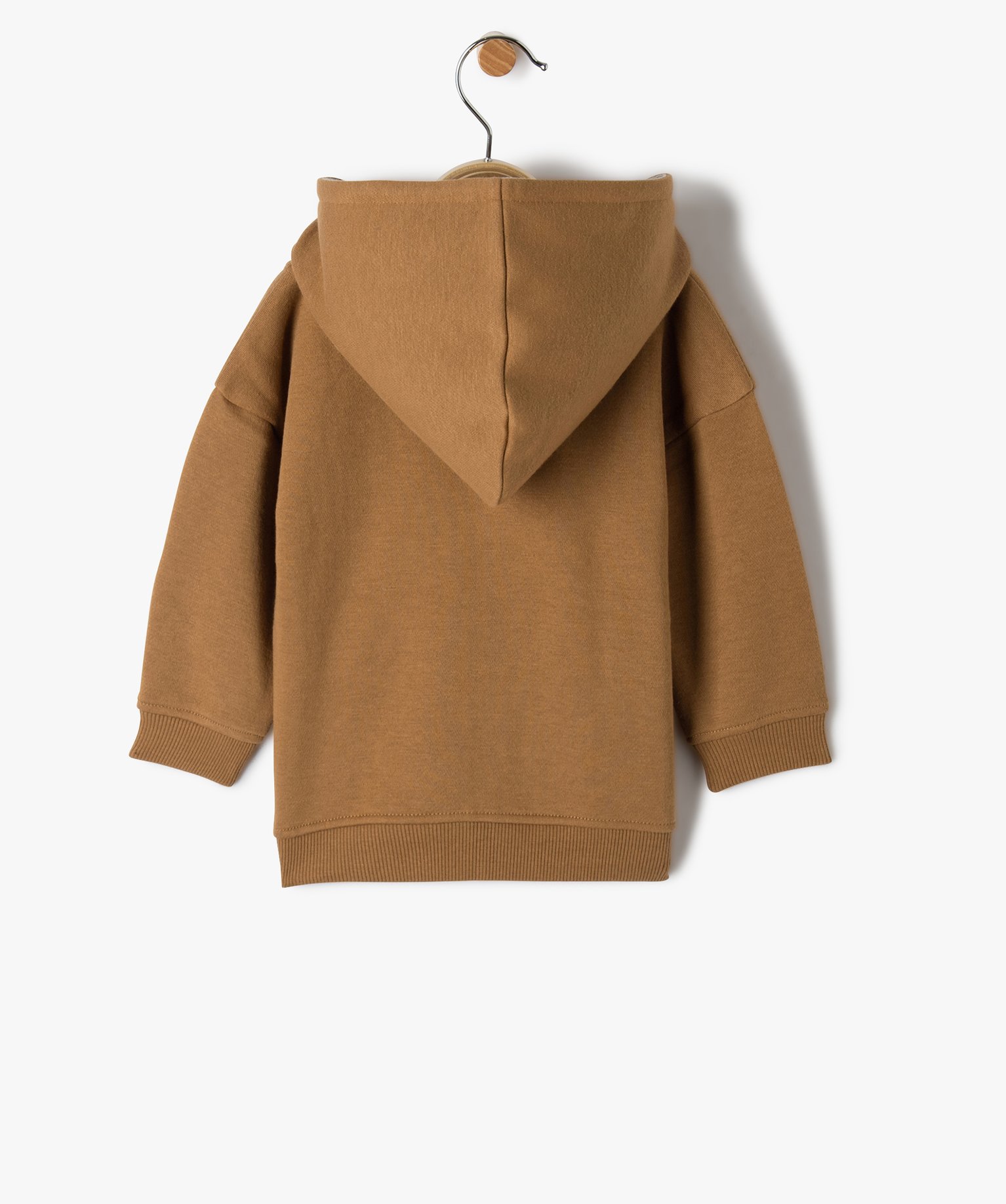 Sweat zippé molletonné à capuche bébé Garçon marron | GEMO