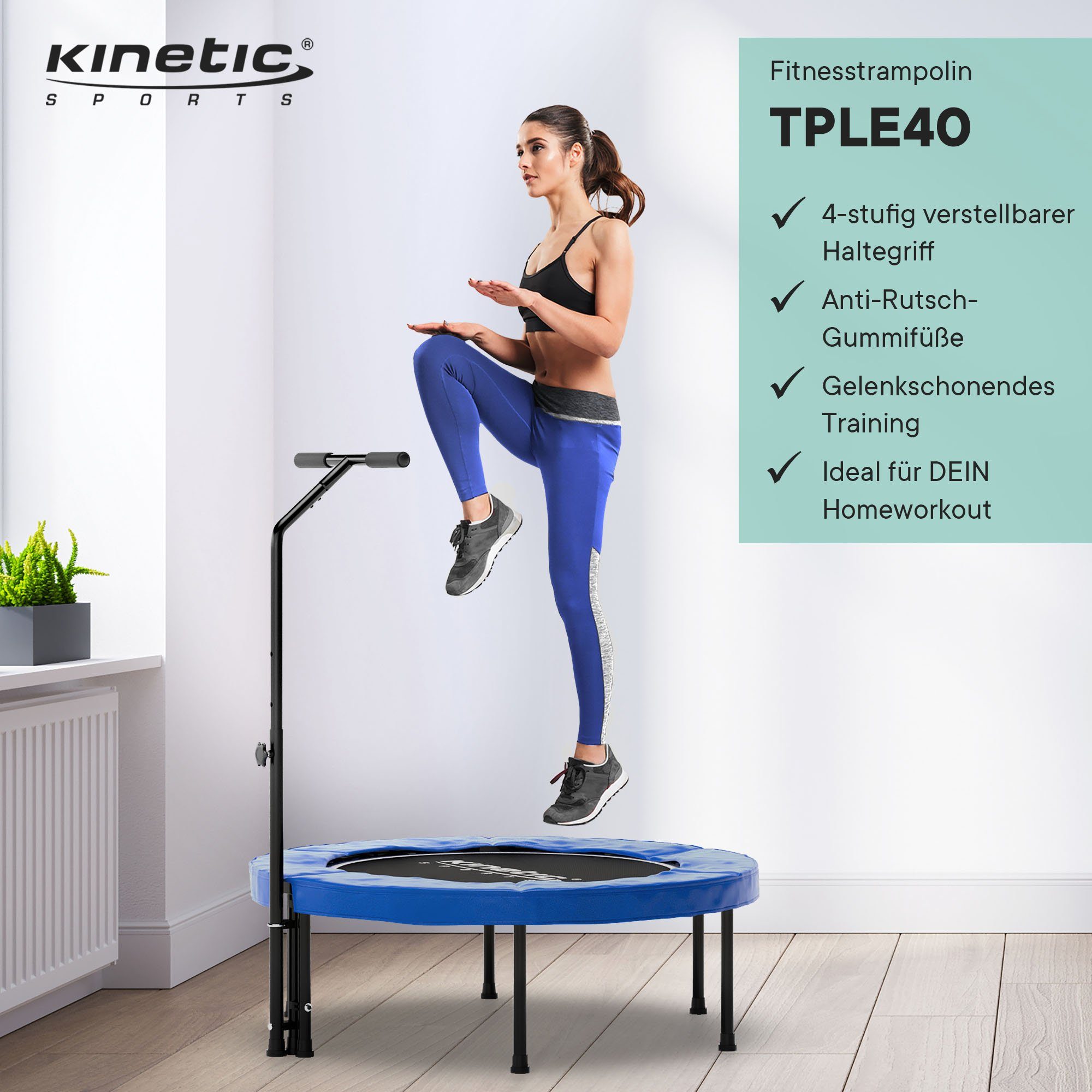 Kinetic Sports Fitnesstrampolin TPLE40, Ø 101,60 cm