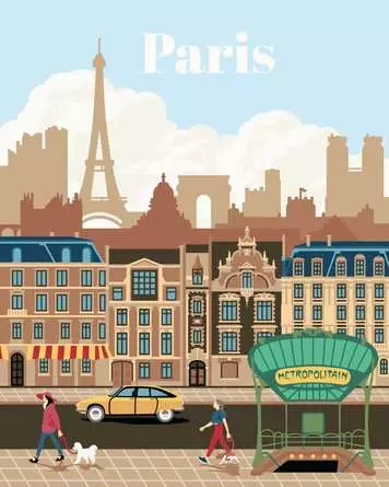 CreArt Farbenfrohes Paris - Malen nach Zahlen für Erwachsene