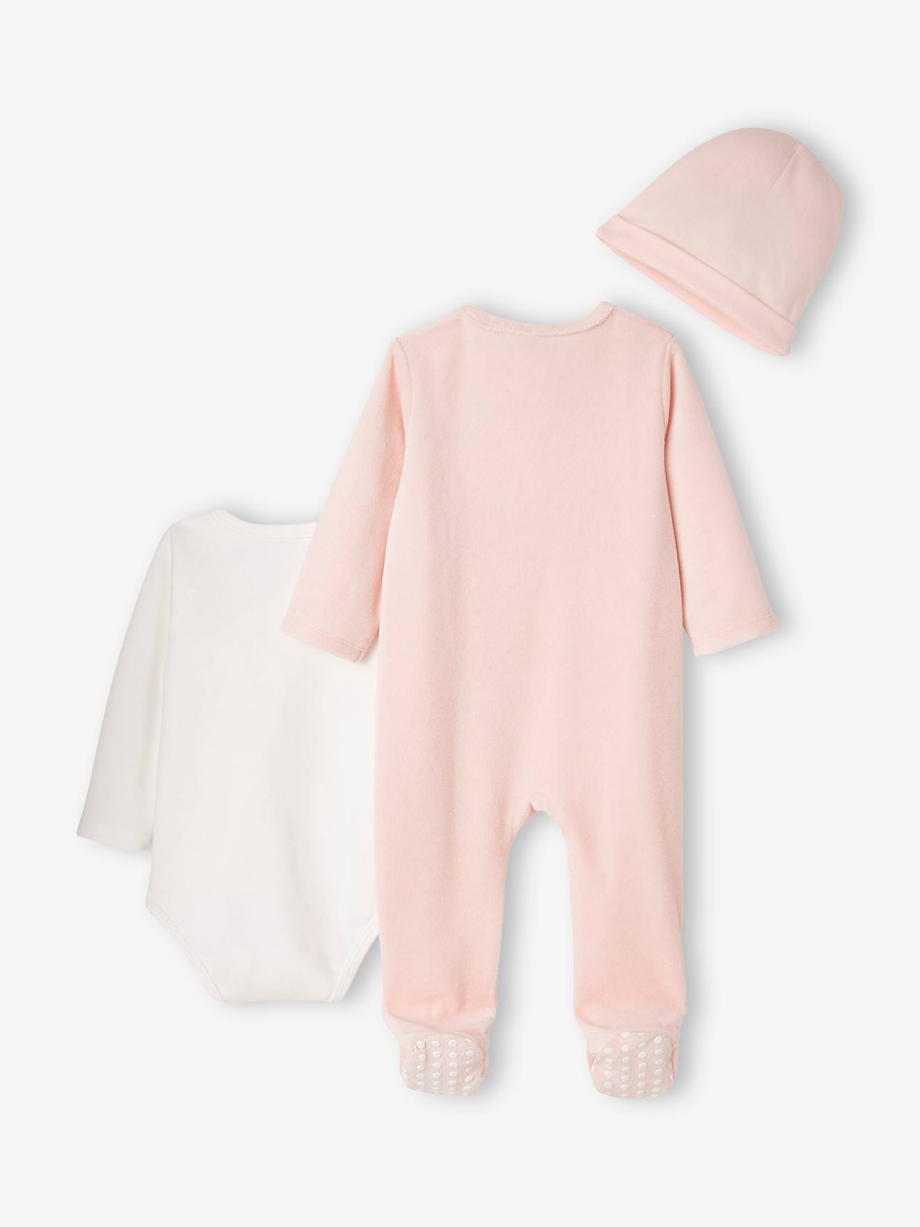 Ensemble bébé fille dors-bien + body + bonnet DS® Marie les Aristochats rose