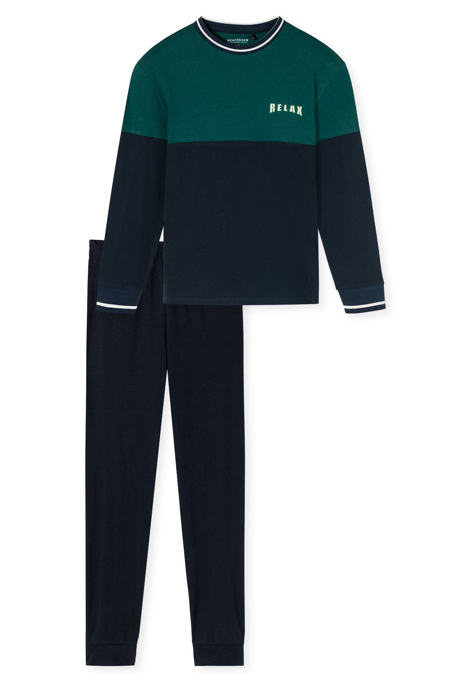 Schiesser Pyjama Schlafanzug lang