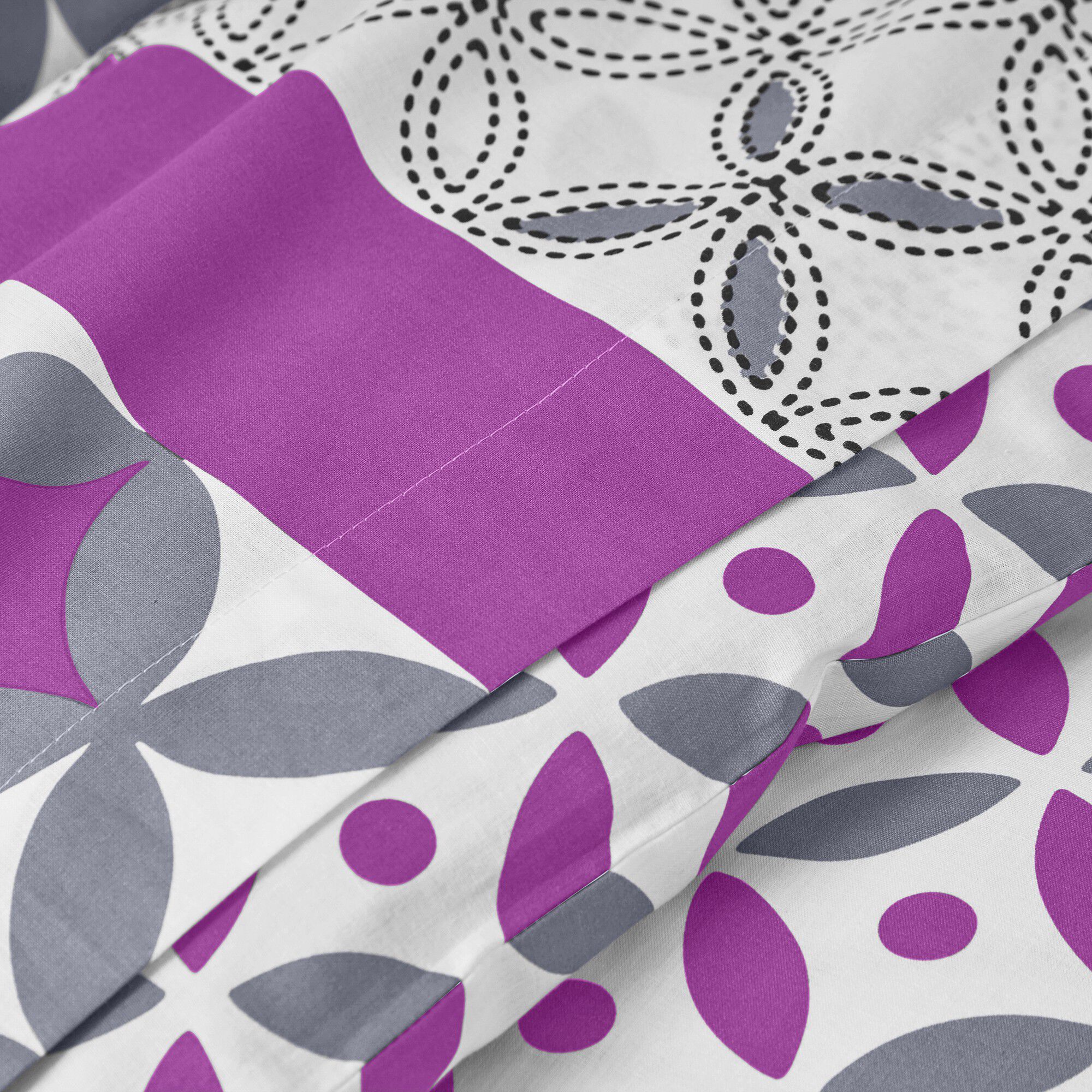 Linge de lit Marlow en coton motifs géométriques