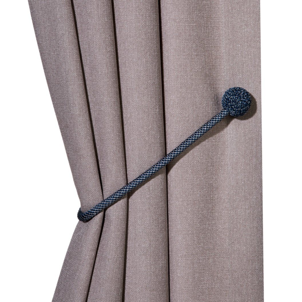 Raffhalter Raffhalter Lucía mit Magnetverschluss - Brokatsilber Farbe: blau, beige, grau, schwarz, grün, tera - Spannweite: 50cm, rewagi, Gardinen, Vorhänge, Flächenvorhänge, Dekoschals, Scheibengardinen, Verkaufseinheit: 1 Stück