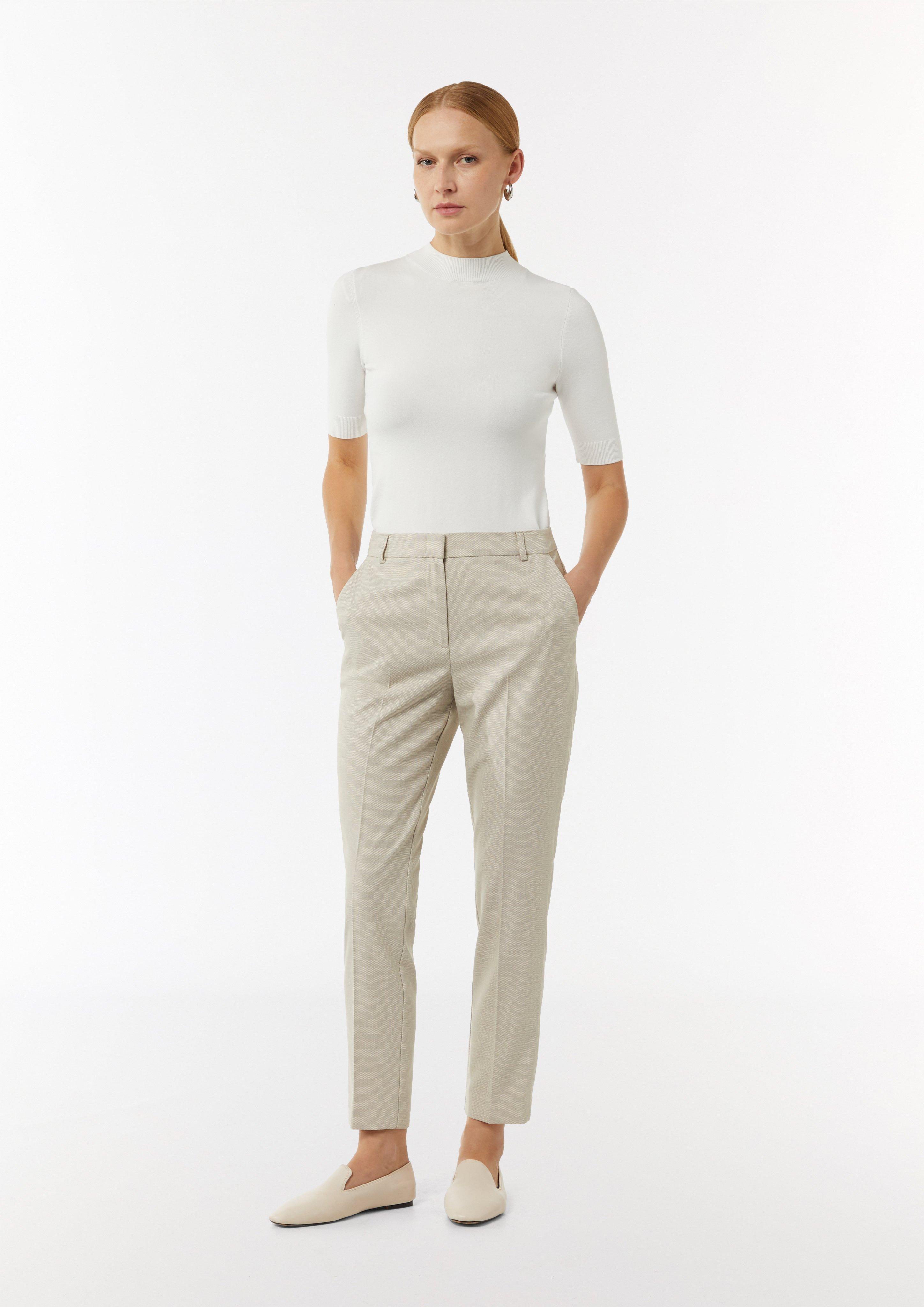 Cigarette-Pants mit Bügelfalten - sandfarben
