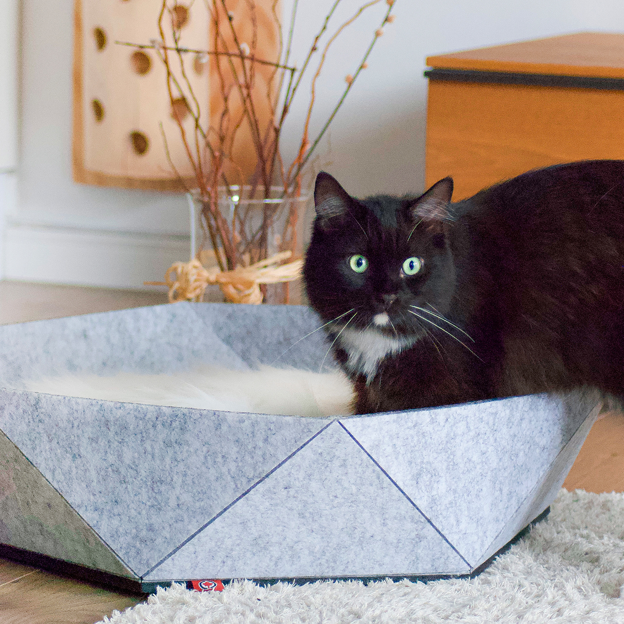 Canadian Cat Company Katzenbetten & Katzensofas Canadian Cat Company Filz-Katzenkorb Zoey hellgrau