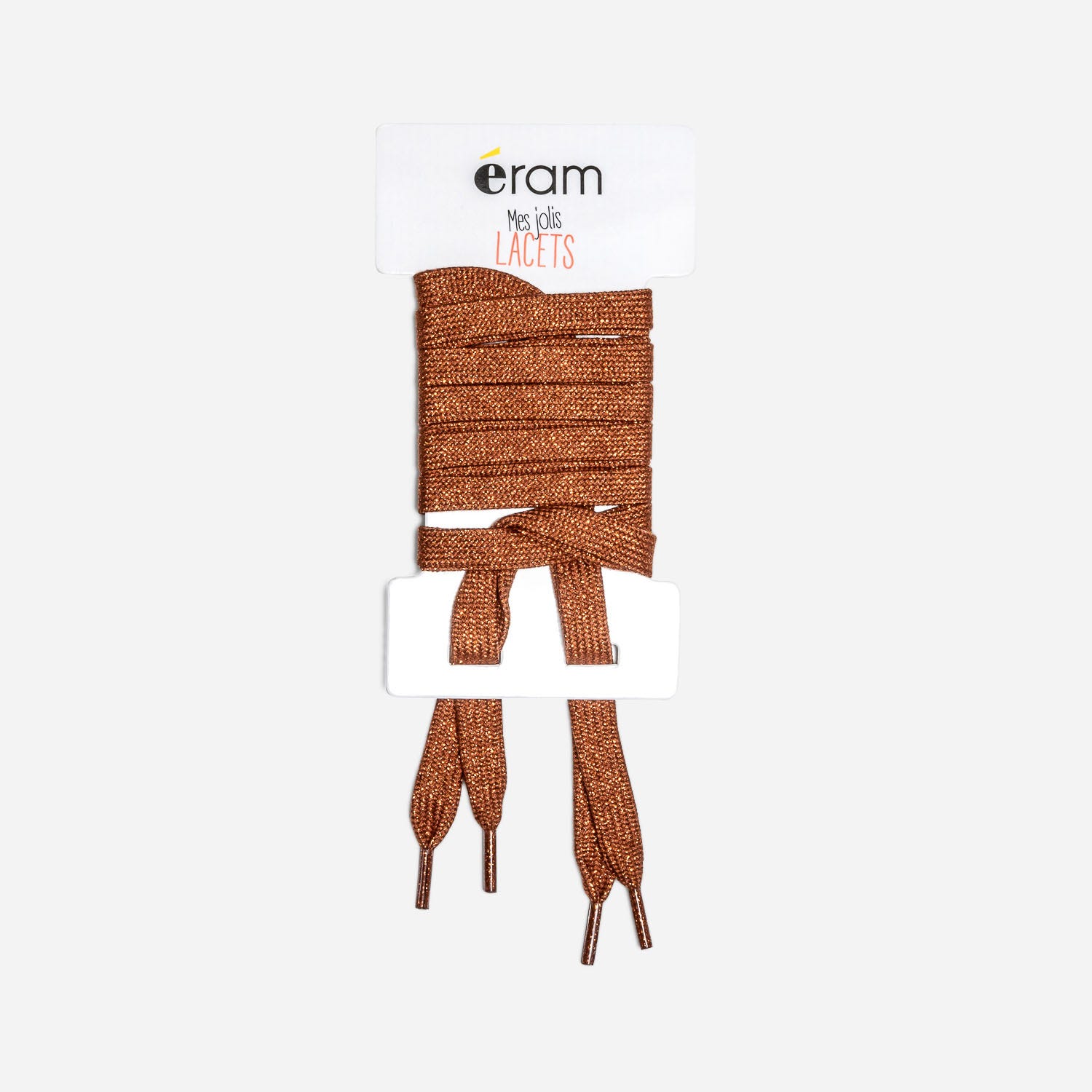 Lacets camel pailletés