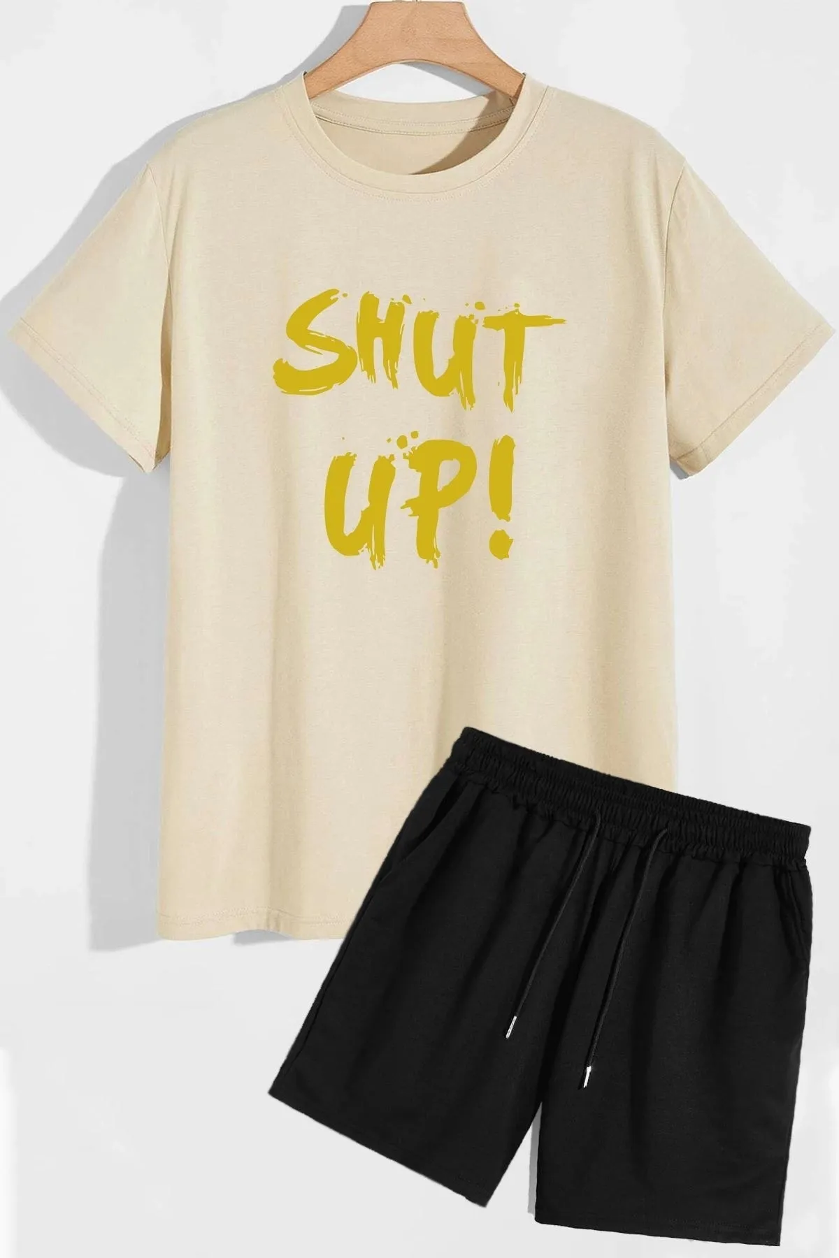 trendypassion  Shut Up Shorts T-Shirt-Trainingsanzug-Set