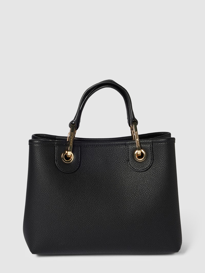 Shopper mit Label-Detail in schwarz