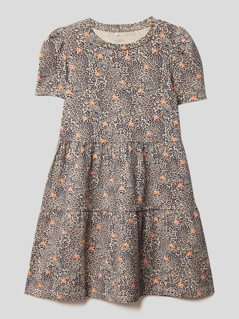 Kleid mit Allover-Muster in offwhite