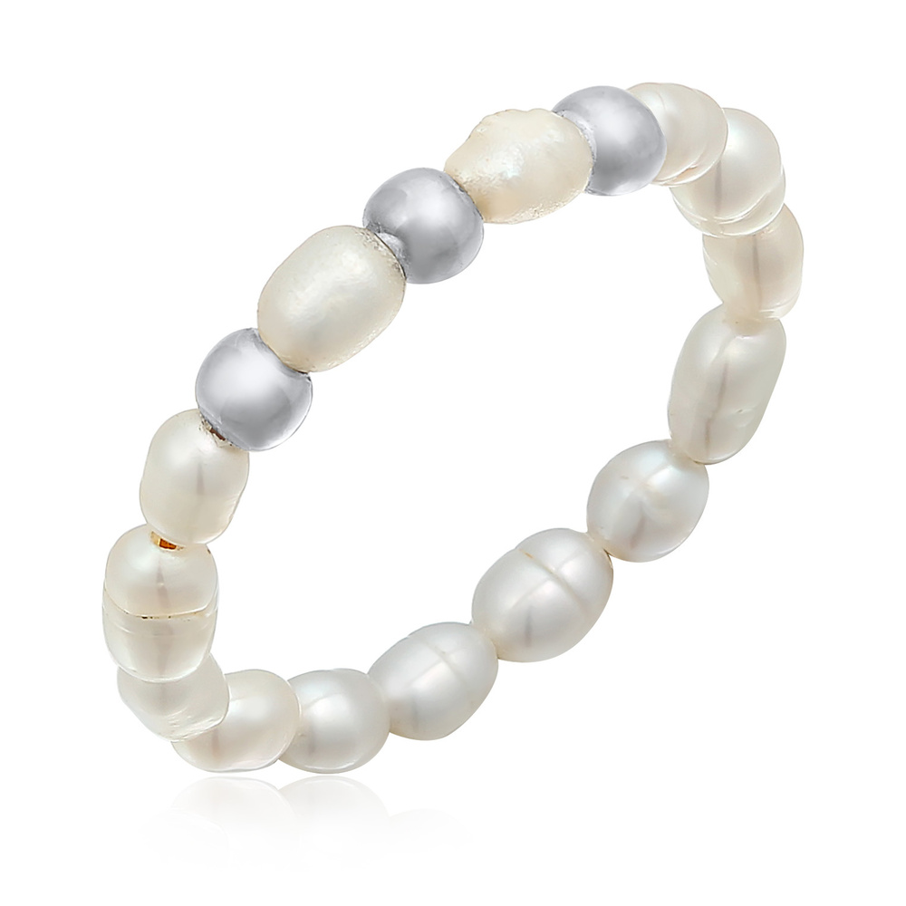 Elli Elli Bague Femmes Beads Tendance avec perles d'eau douce en argent sterling 925 p Bague
