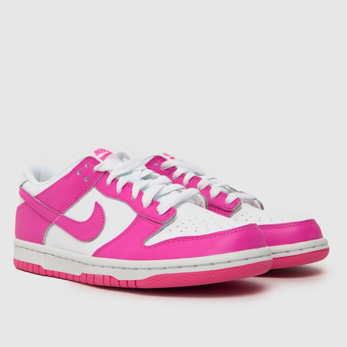 Nike vita & rosa Dunk Low flickor ungdomsskor